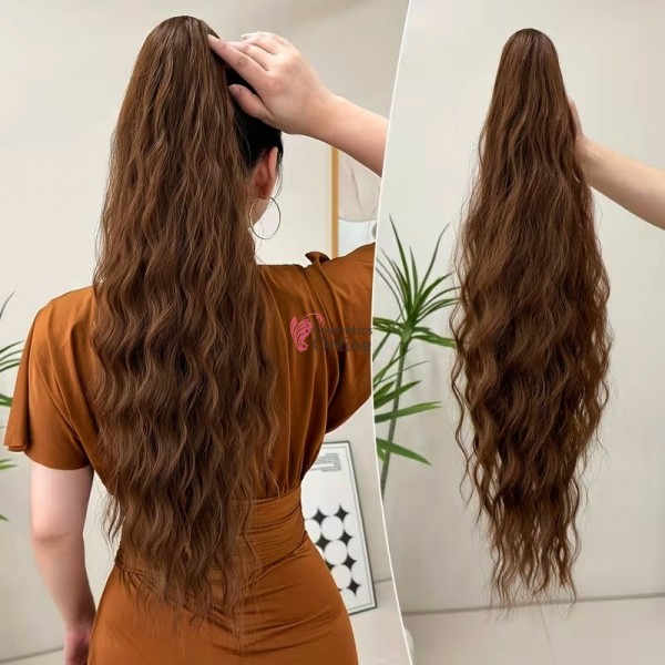 Extensie de par coada ondulata Deep Wave cu cleste 80 cm Cod 1980-230A Saten Mediu